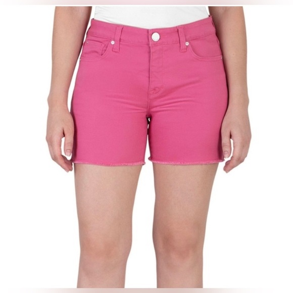 Women’s Seven7 Hot Pink Denim 5” Fray Hem Weekend Short, size 6 - Picture 1 of 8